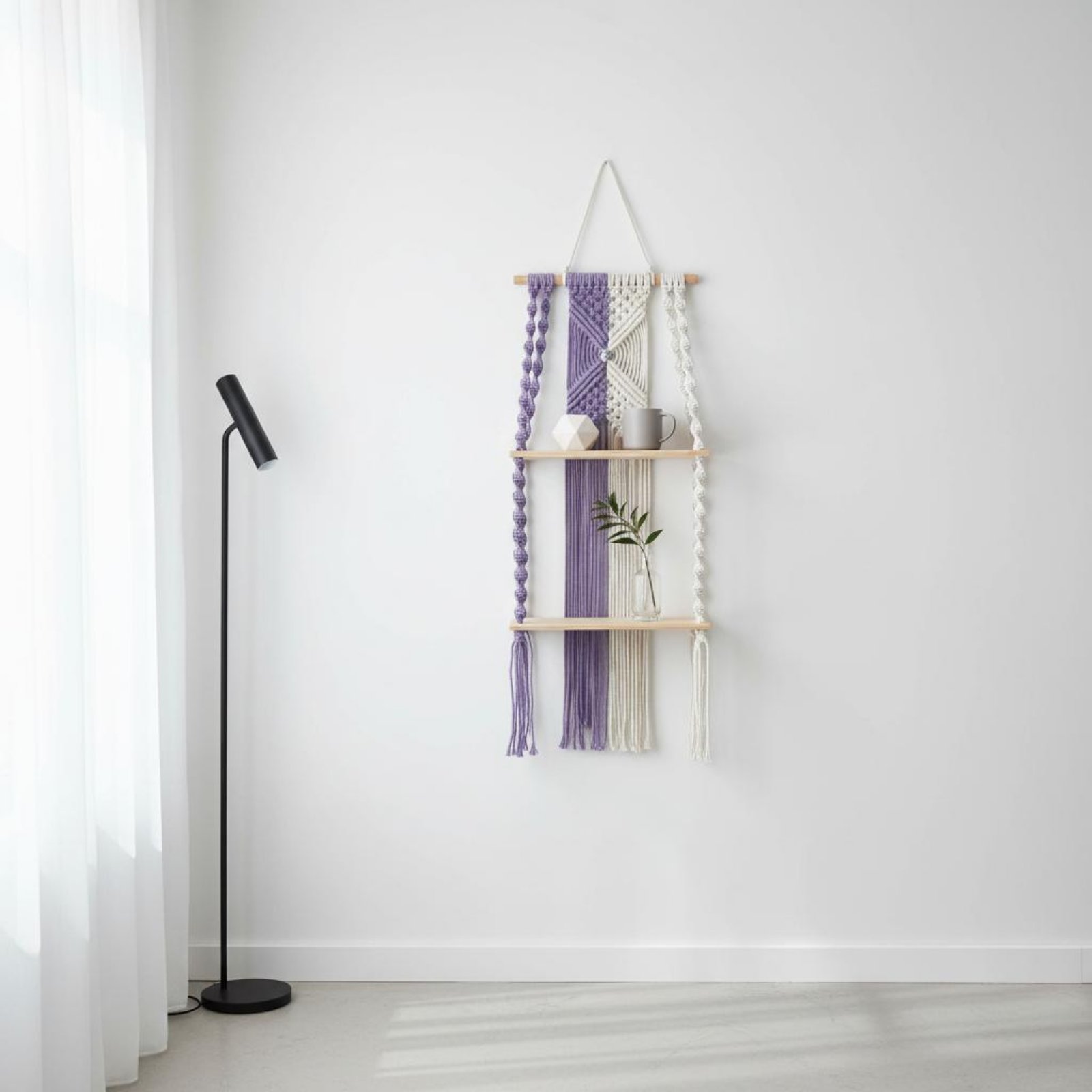 Macrame Wall Hanging - Настенная полка в стиле бохо, легко
