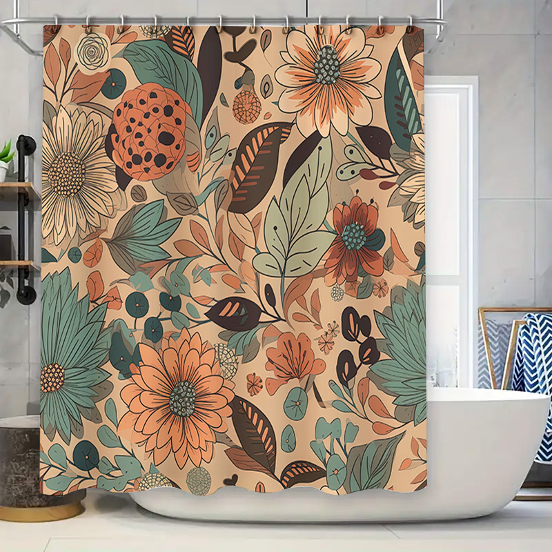 Home Decor Color Palettes - Современная шторка для душа с цветочным