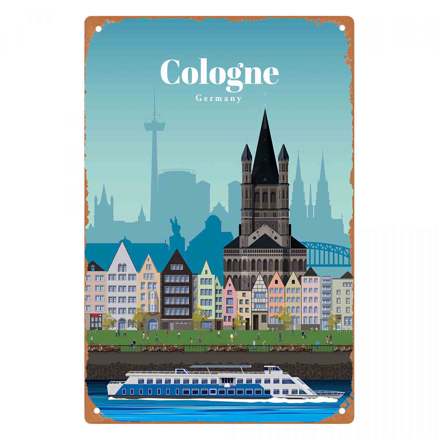 Germany Home Decor - 2D плоская металлическая табличка с изображением