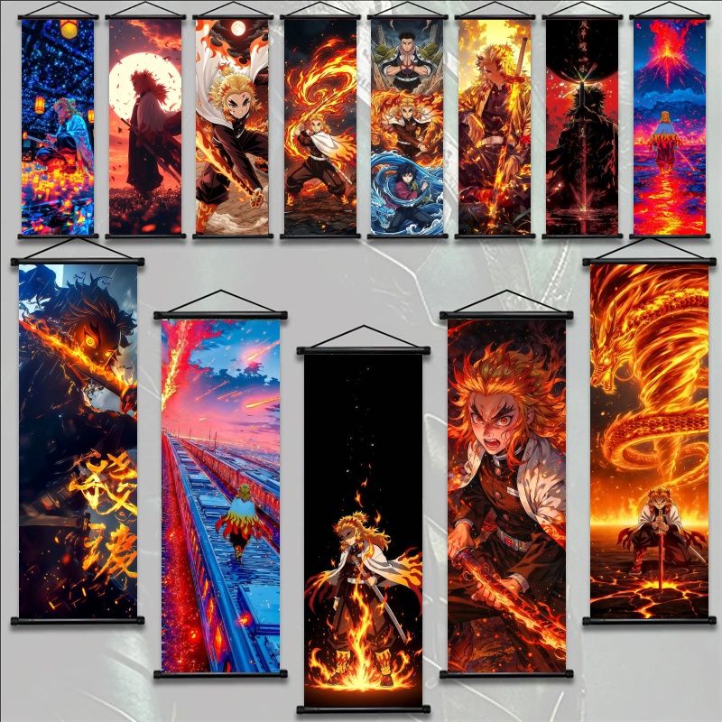 Home Decor Japanese - Аниме-постер Demon Slayer: Кёджуро Ренгоку, HD-печать,