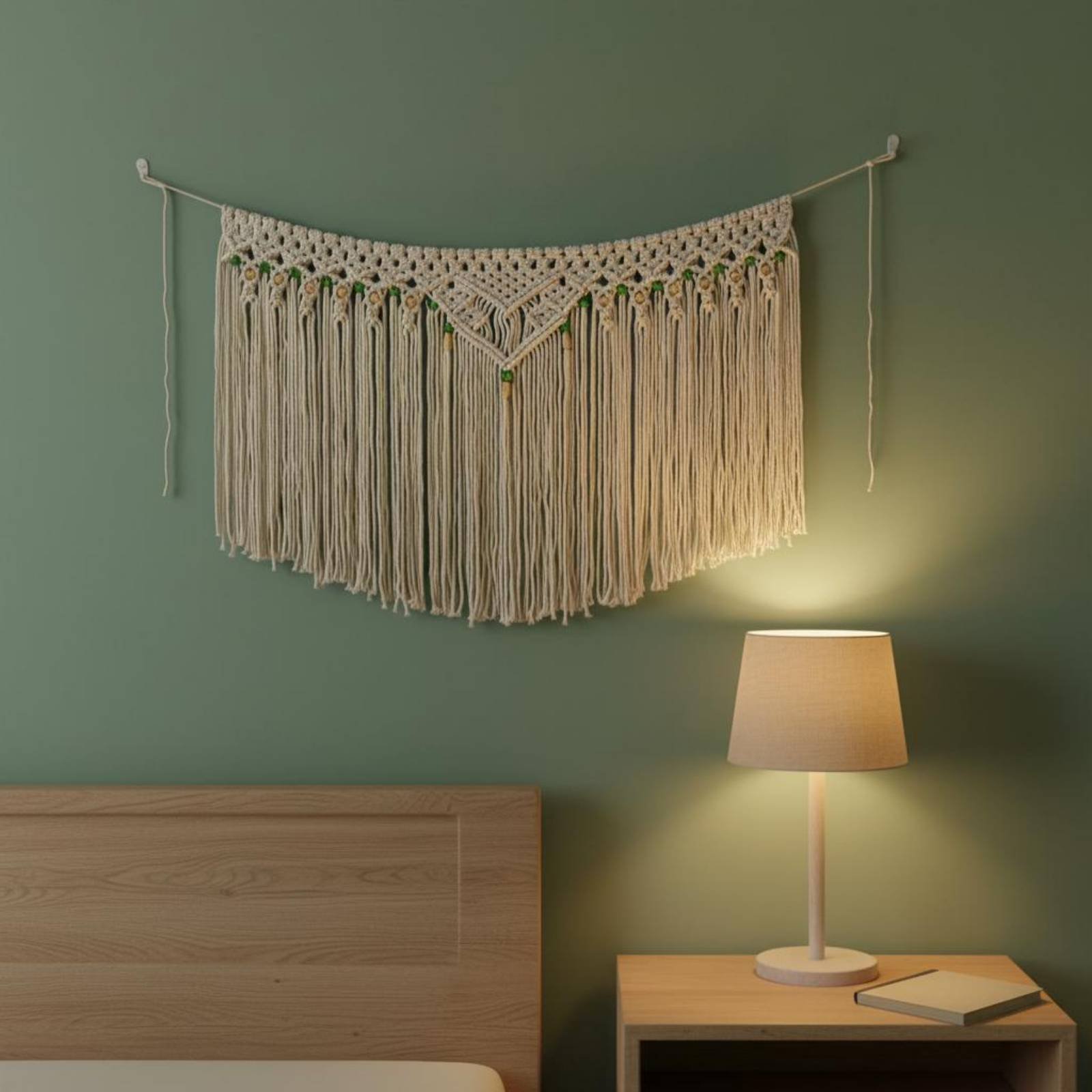 Macrame Wall Hanging - Декоративный настенный гобелен с бахромой в