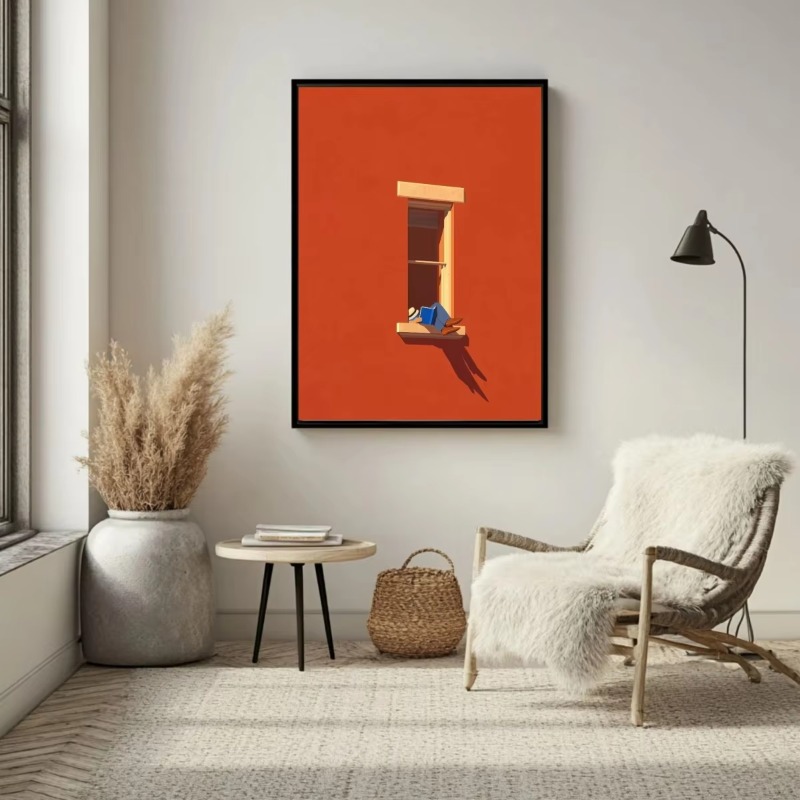 Home Decor Minimal - Винтажный холст с изображением смелых фигур