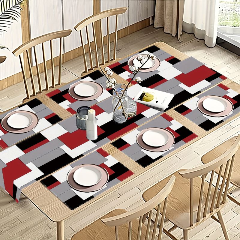 Linen Table Runner - Современный минималистичный набор геометрических скатертей и