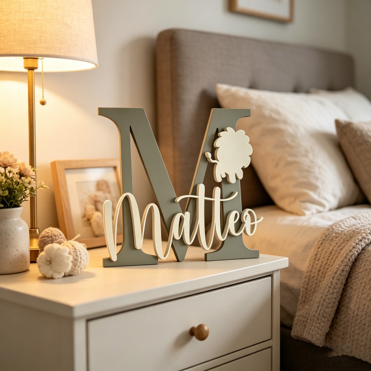 Home Decor Diy - Деревянная табличка с именем и инициалами