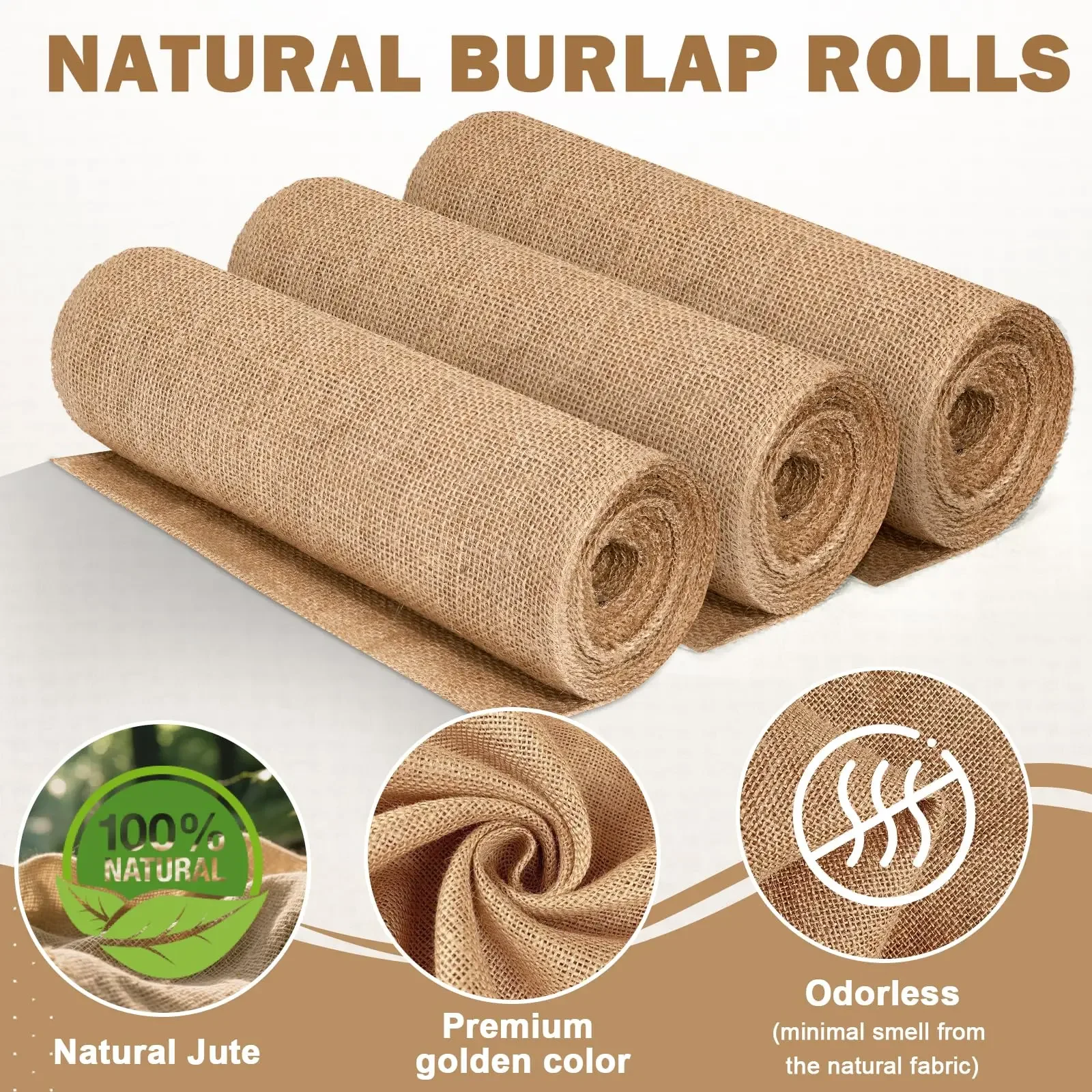 Linen Table Runner - Новый дизайн: Бежевая джутовая ткань в