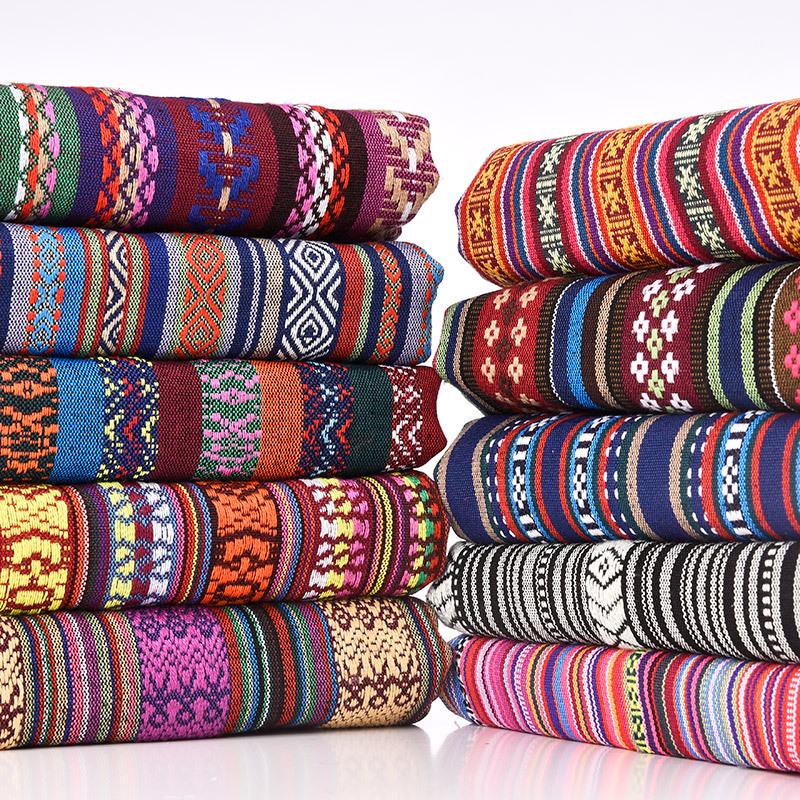 Linen Table Runner - Хлопково-льняная ткань в этническом стиле по