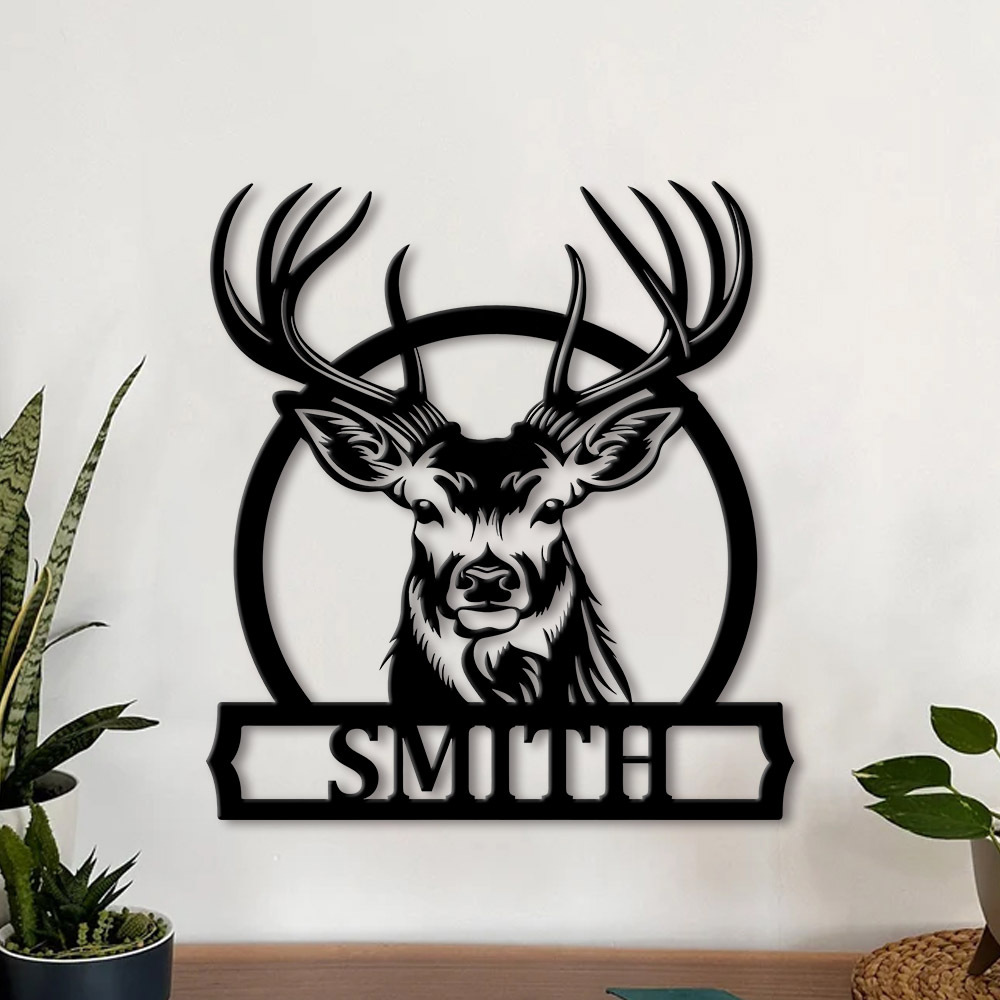 Home Decor Rustic - Персонализированная металлическая табличка с именем семьи