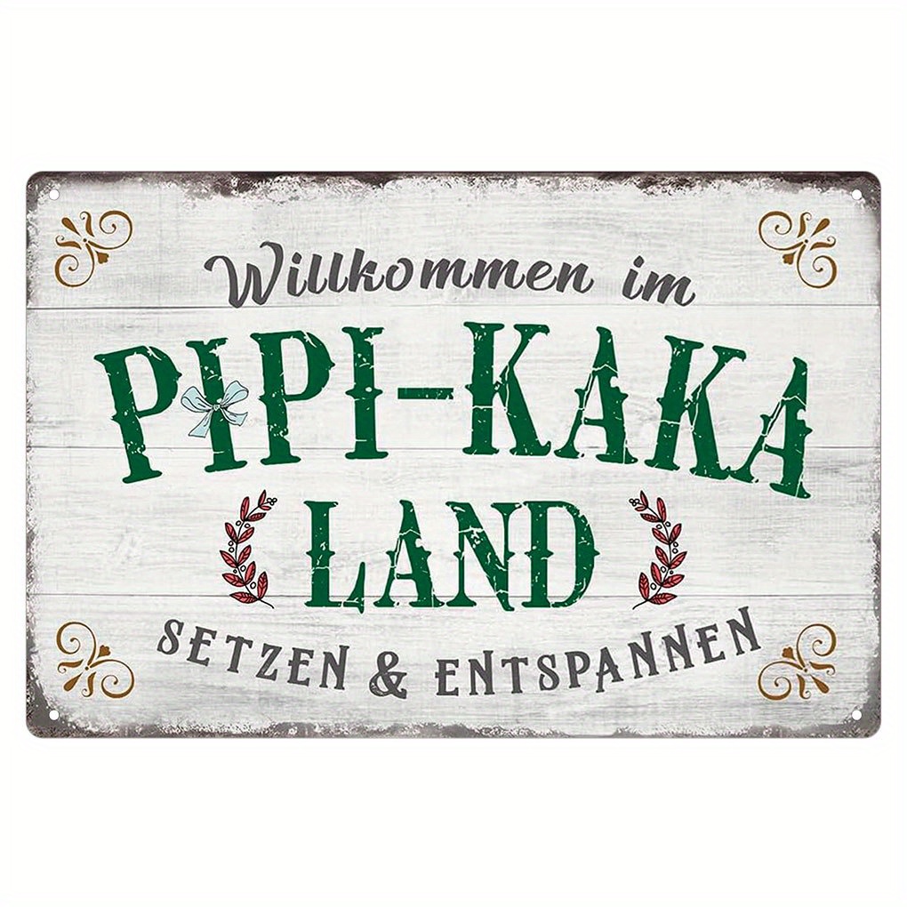 Germany Home Decor - - Винтажная металлическая вывеска Pipi-Kaka Land