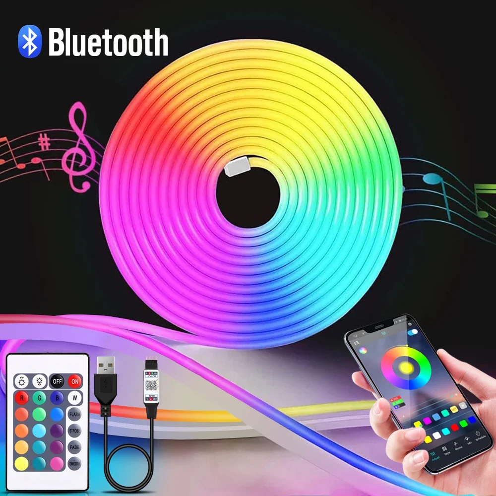 Home Decor Inspo - 1-5 м RGB светодиодный неоновый светильник