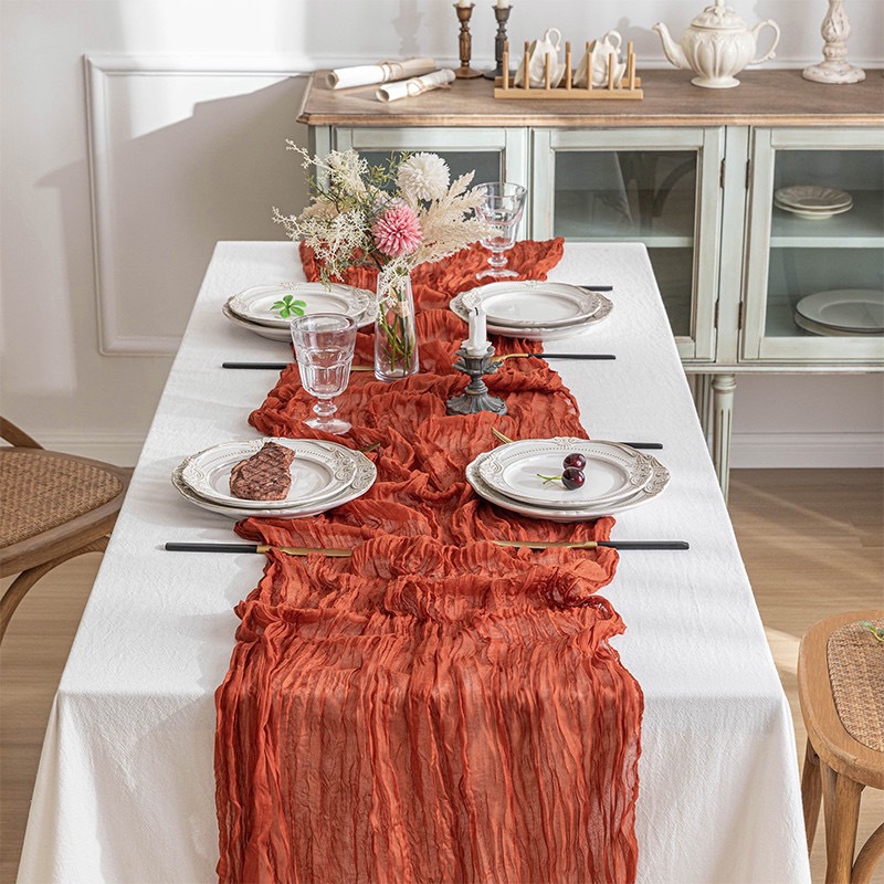 Скатерть-дорожка в стиле бохо  – обзор и цена Linen Table Runner