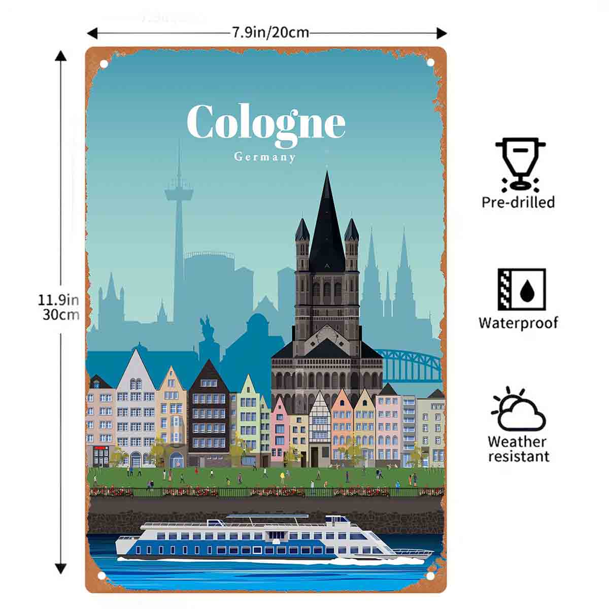 2D плоская металлическая табли – обзор и цена Germany Home Decor