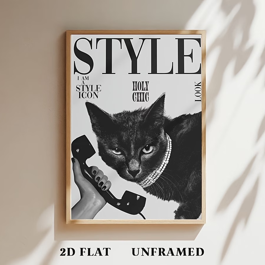 Ретро-картина с черной кошкой, – обзор и цена Home Decor Retro