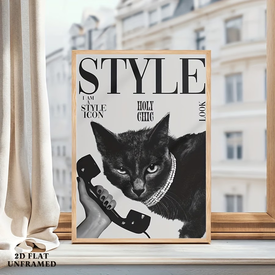 Ретро-картина с черной кошкой, – обзор и цена Home Decor Retro