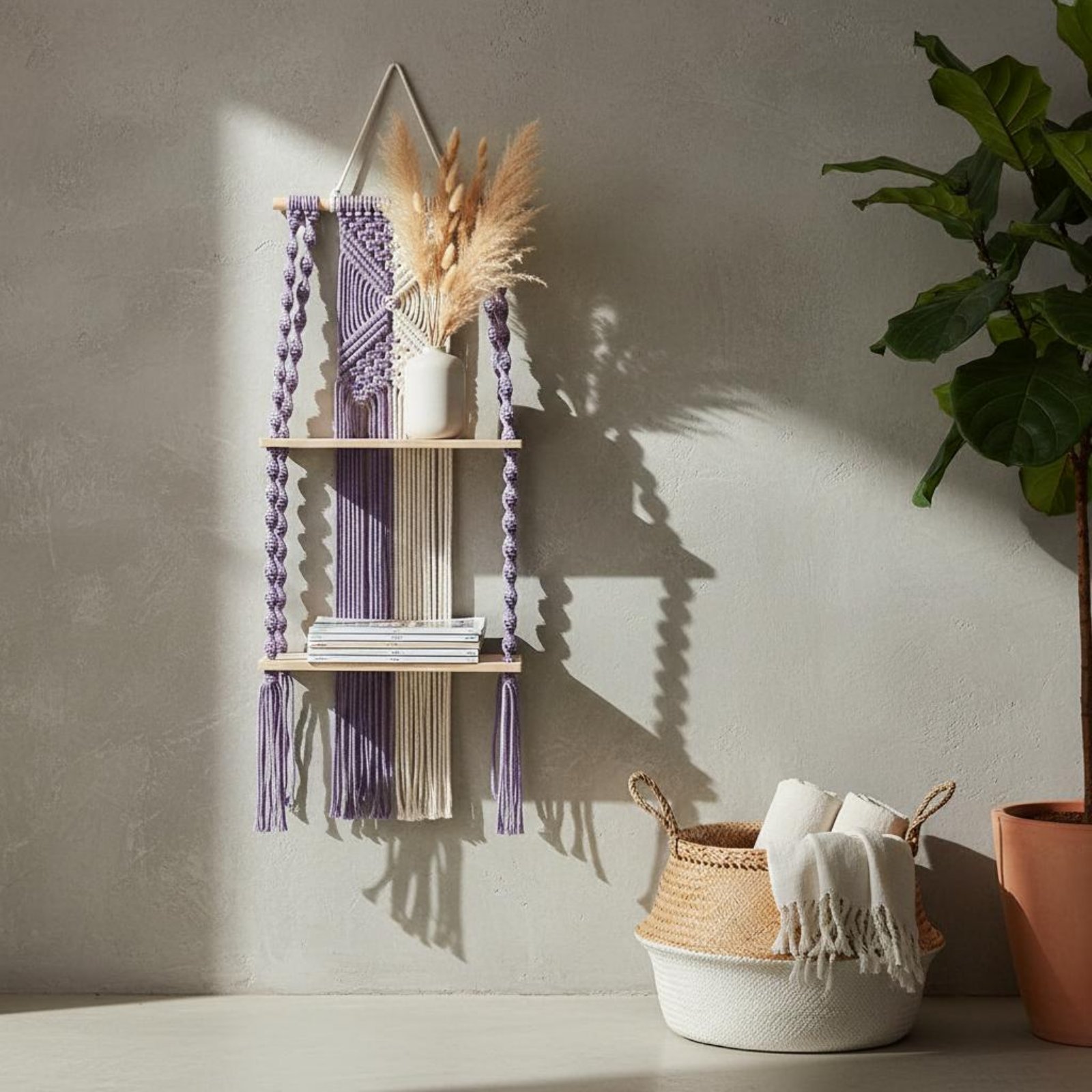 Настенная полка в стиле бохо,  – обзор и цена Macrame Wall Hanging